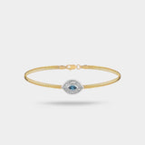 Armor Bracelet in London Blue Topaz and Diamond
