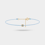Blue Deco Cord Bracelet in Blue Topaz and Diamond