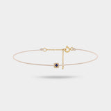 Cream Mosaic Cord Bracelet in Ruby