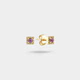 Deco Studs in Amethyst