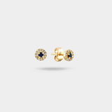 Mosaic Studs in Sapphire and Diamond
