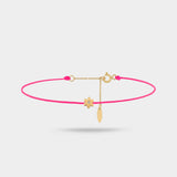 Hot Pink Bloom Cord Bracelet in Diamond