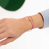 Hot Pink Bloom Cord Bracelet in Diamond