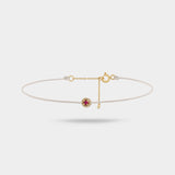 Cream Mosaic Cord Bracelet in Ruby