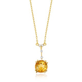 Estate Necklace in Citrine and Diamond