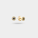 Mosaic Studs in Sapphire and Diamond