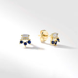 Peninsula Earring in Diamond and Sapphire